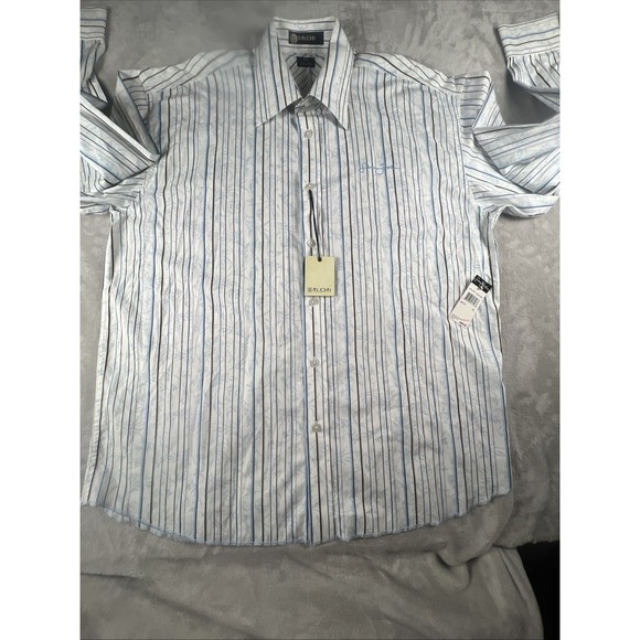 NWT $80 Sean John Stitched Floral LONG SLEEVE SHIRT 2XL XXL - Picture 8 of 12